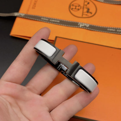 [ECHO ]H BRACELET 12MM BLACK WHITE CERAMIC