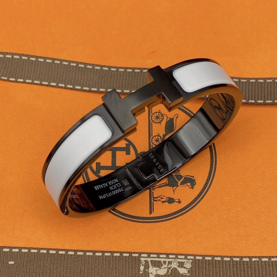 [ECHO ]H BRACELET 12MM BLACK WHITE CERAMIC
