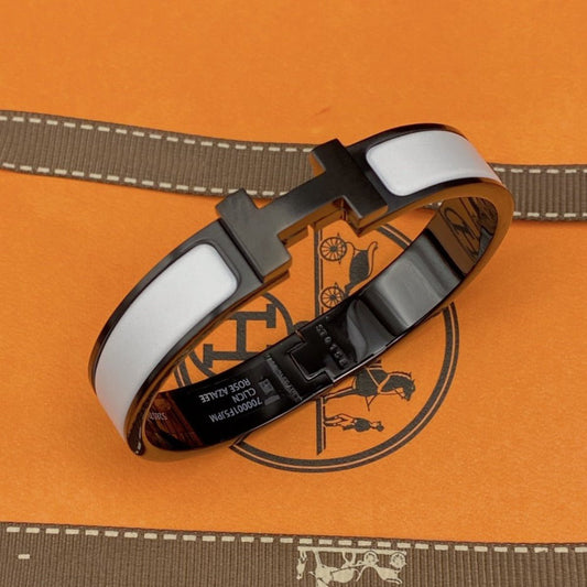 [ECHO ]H BRACELET 12MM BLACK WHITE CERAMIC
