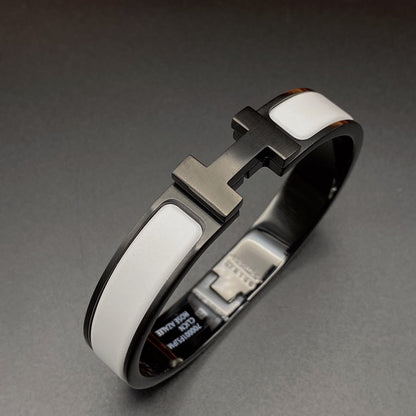 [ECHO ]H BRACELET 12MM BLACK WHITE CERAMIC