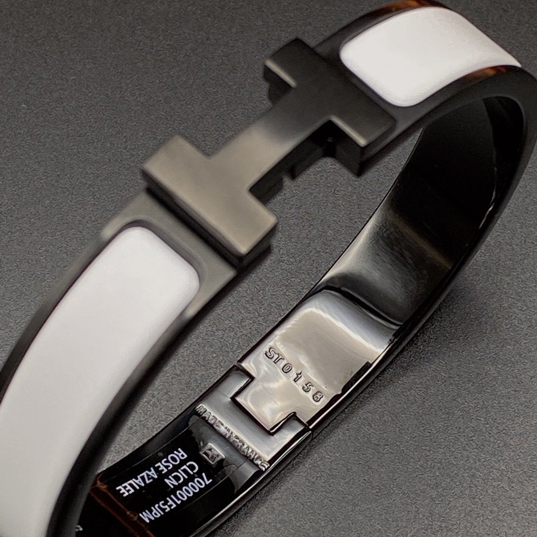 [ECHO ]H BRACELET 12MM BLACK WHITE CERAMIC