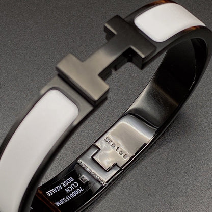 [ECHO ]H BRACELET 12MM BLACK WHITE CERAMIC