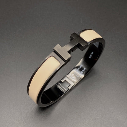[ECHO ]H BRACELET 12MM BLACK BEIGE CERAMIC