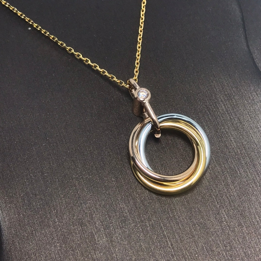 [ECHO ]TRINITY SILVER GOLD PINK GOLD NECKLACE