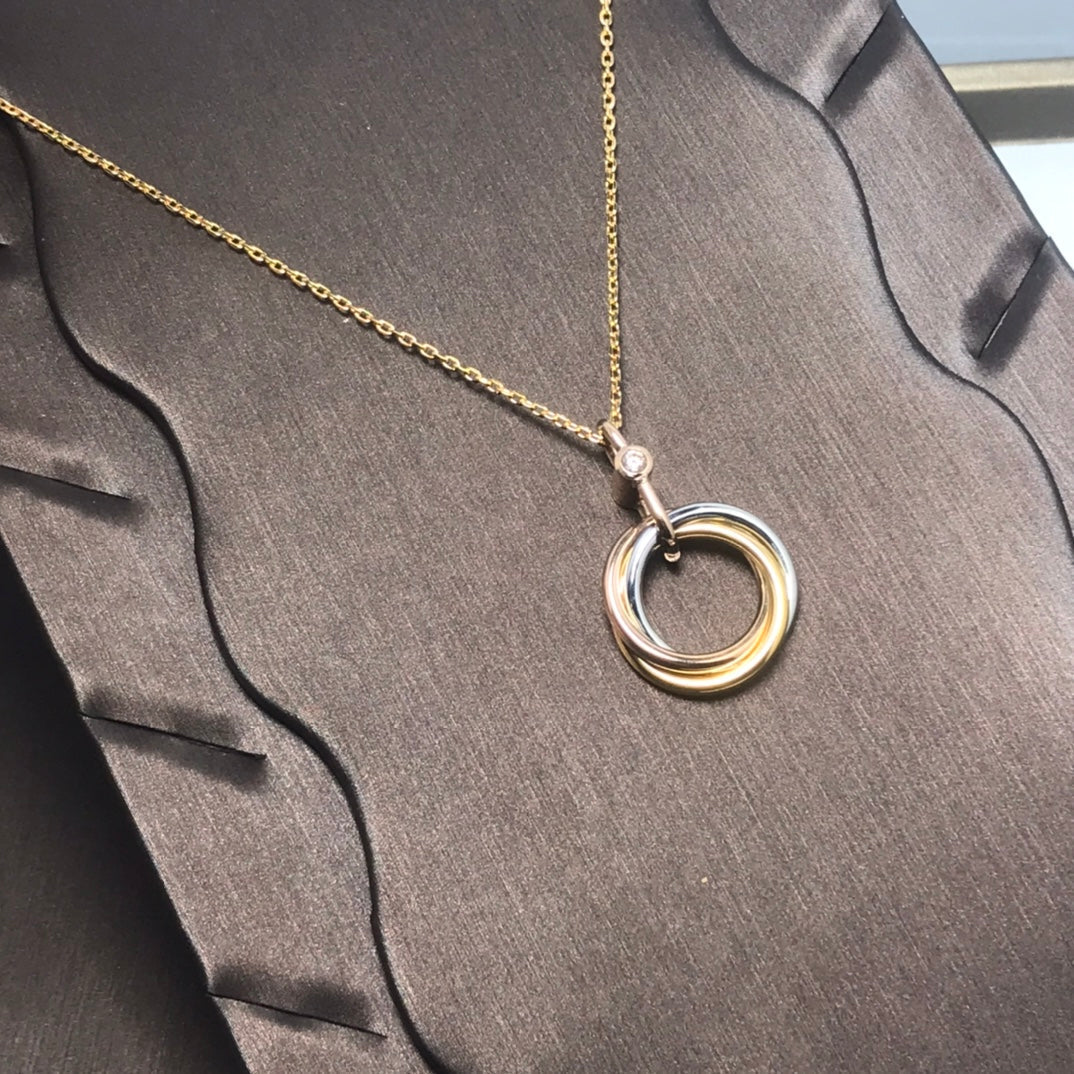 [ECHO ]TRINITY SILVER GOLD PINK GOLD NECKLACE