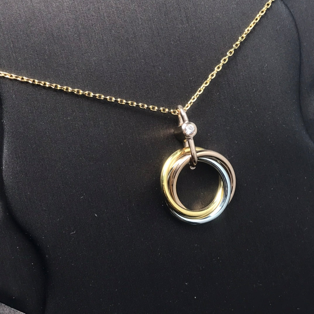 [ECHO ]TRINITY SILVER GOLD PINK GOLD NECKLACE