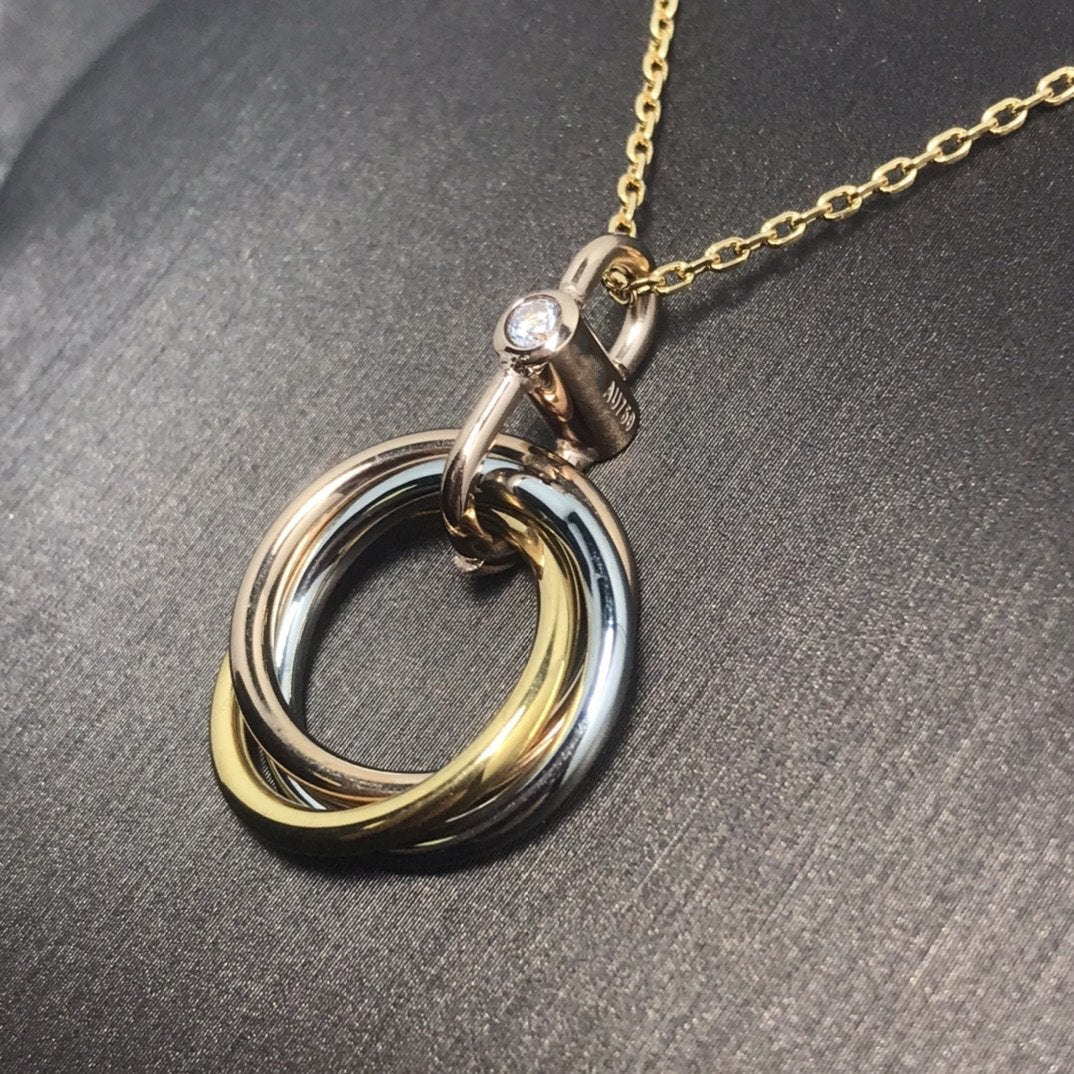 [ECHO ]TRINITY SILVER GOLD PINK GOLD NECKLACE