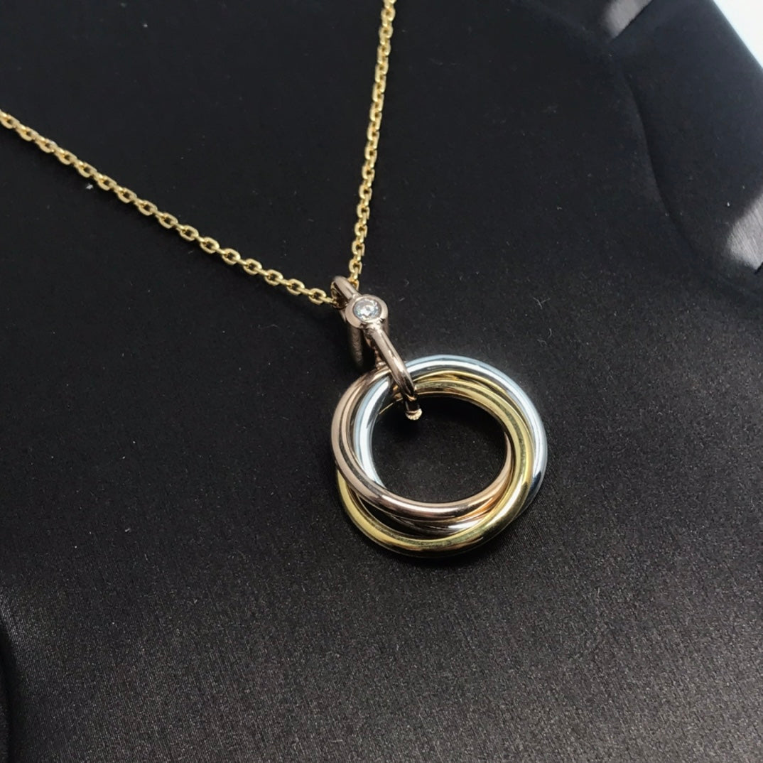 [ECHO ]TRINITY SILVER GOLD PINK GOLD NECKLACE
