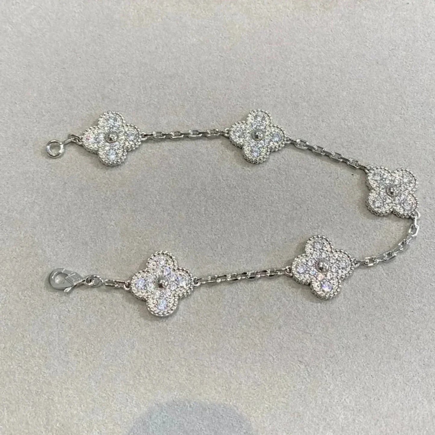 [ECHO ]CLOVER 5 MOTIFS  DIAMOND BRACELET SILVER