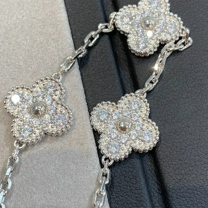 [ECHO ]CLOVER 5 MOTIFS  DIAMOND BRACELET SILVER