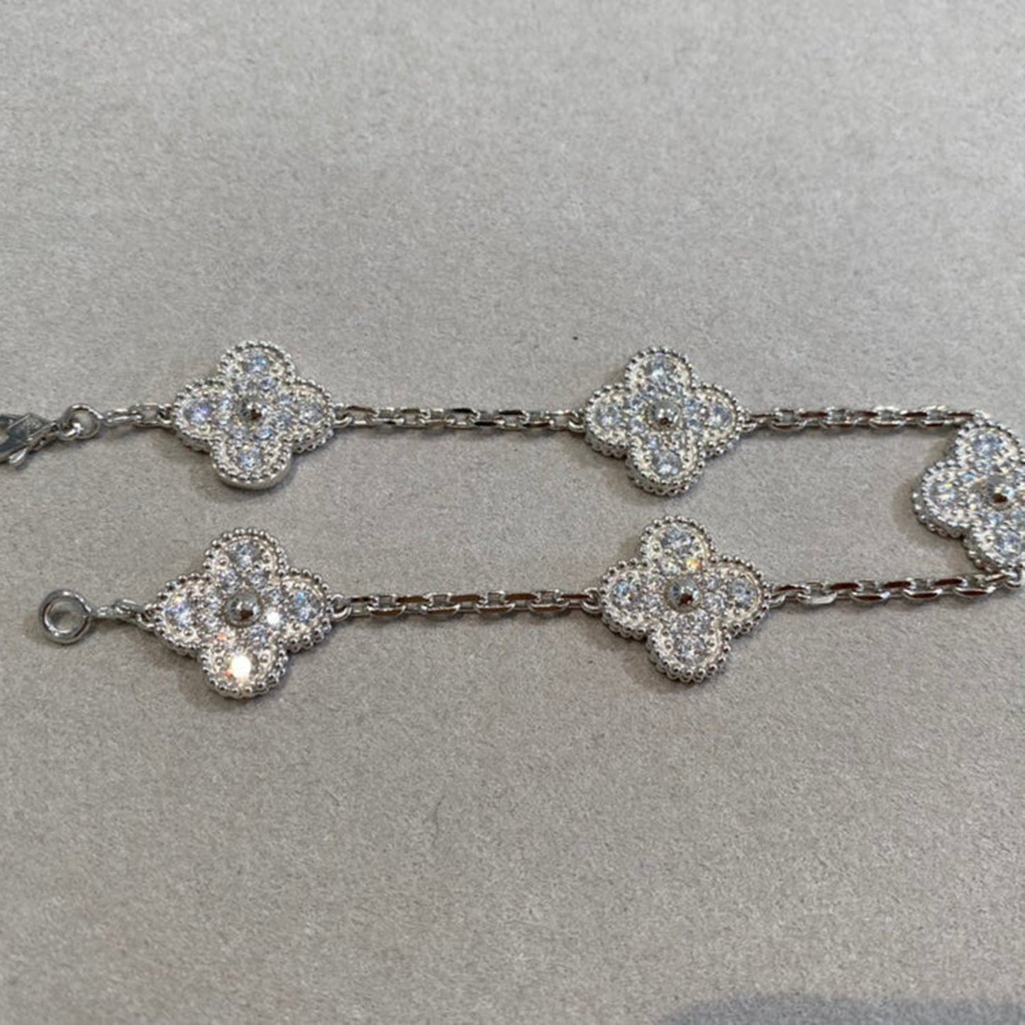 [ECHO ]CLOVER 5 MOTIFS  DIAMOND BRACELET SILVER