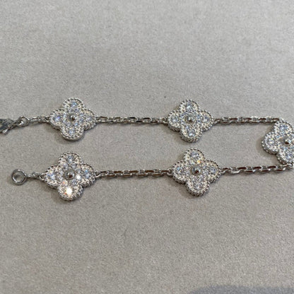 [ECHO ]CLOVER 5 MOTIFS  DIAMOND BRACELET SILVER
