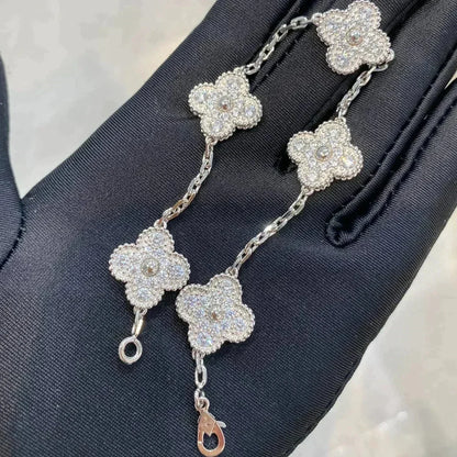 [ECHO ]CLOVER 5 MOTIFS  DIAMOND BRACELET SILVER