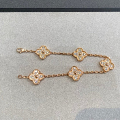 [ECHO ]CLOVER 5 MOTIFS  FULL DIAMOND BRACELET