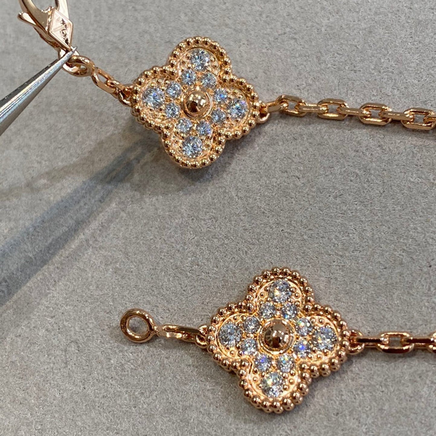 [ECHO ]CLOVER 5 MOTIFS  FULL DIAMOND BRACELET