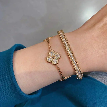 [ECHO ]CLOVER 5 MOTIFS  FULL DIAMOND BRACELET