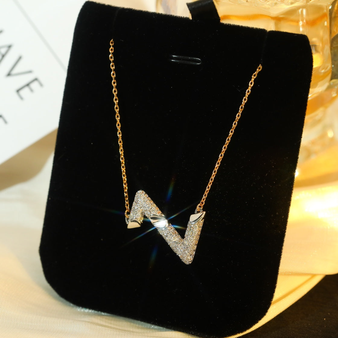 [ECHO ]VOLT SILVER DIAMOND PEDANT NECKLACE