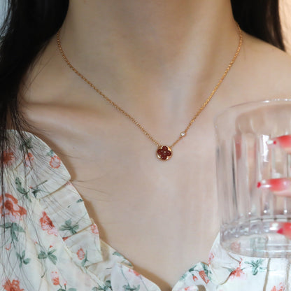 [ECHO ]SUN PEDANT PINK GOLD 1 DIAMOND NECKLACE