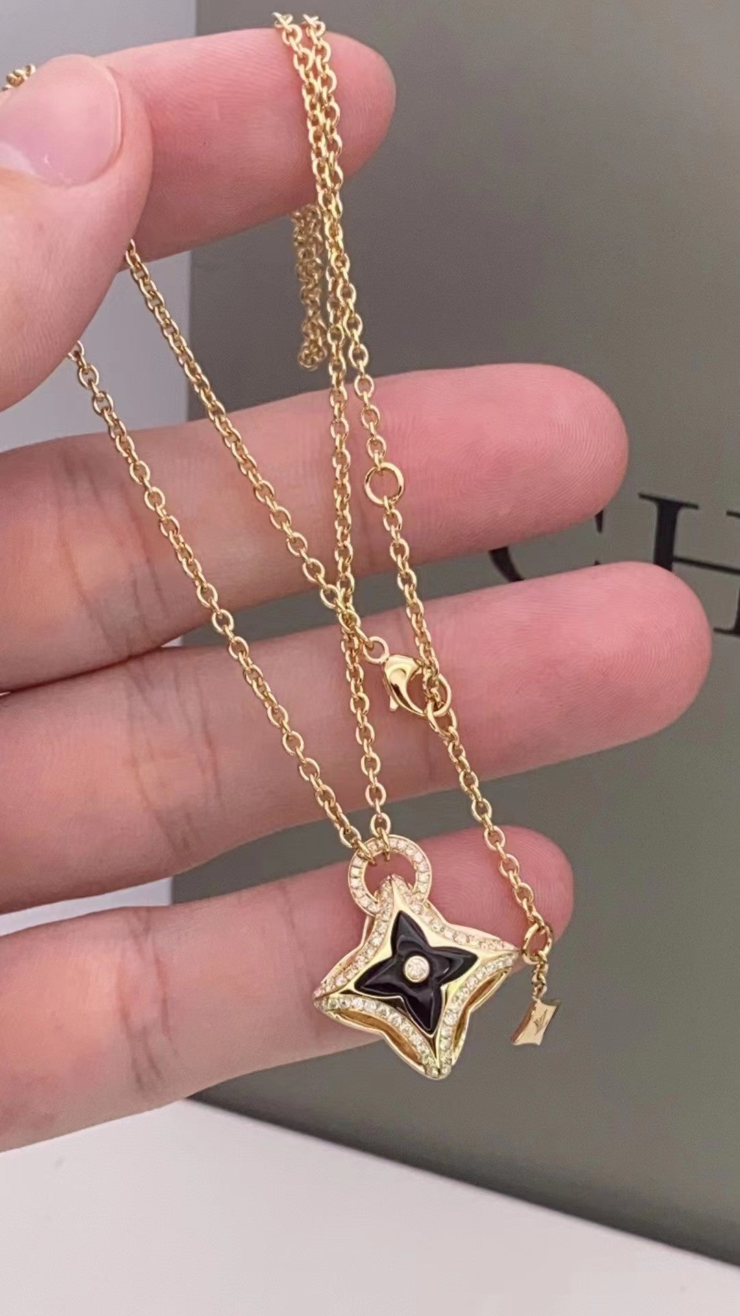[ECHO ]STAR PEDANT PINK GOLD DIAMOND NECKLACE