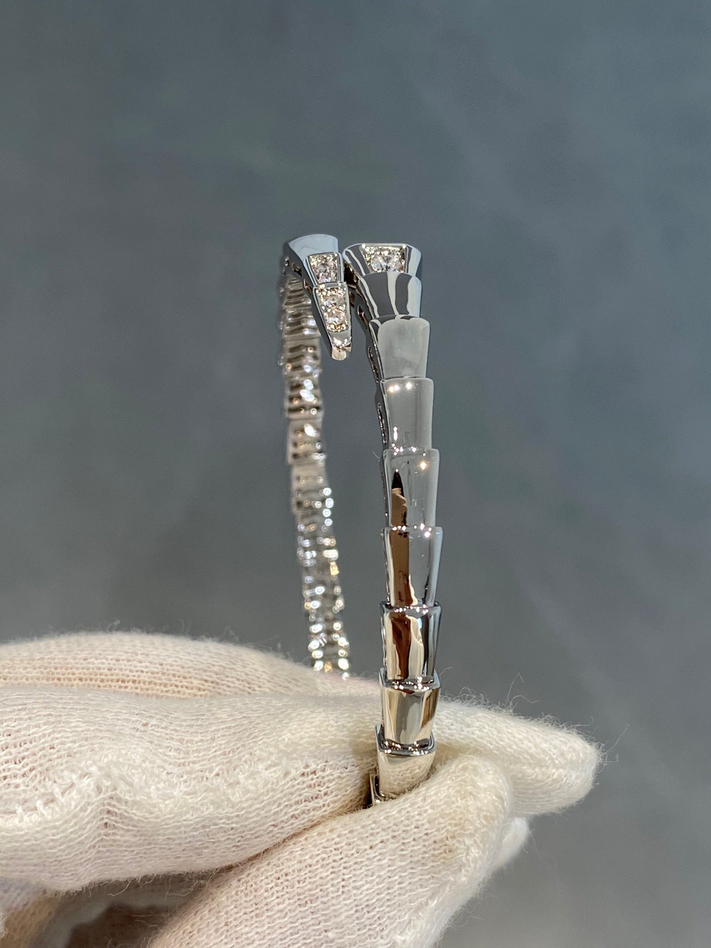 [ECHO ]SERPENTI BRACELET DIAMONDS SILVER