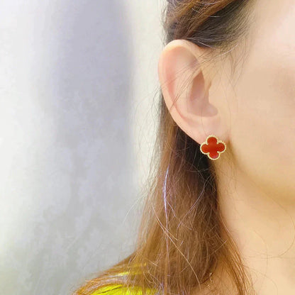 [ECHO ]CLOVER MEDIUM 1 MOTIFS CARNELIAN  EARRINGS