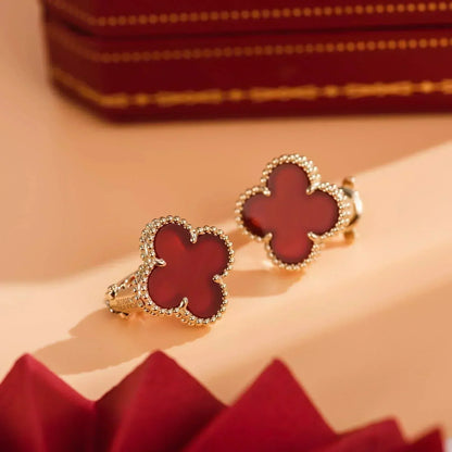 [ECHO ]CLOVER MEDIUM 1 MOTIFS CARNELIAN  EARRINGS