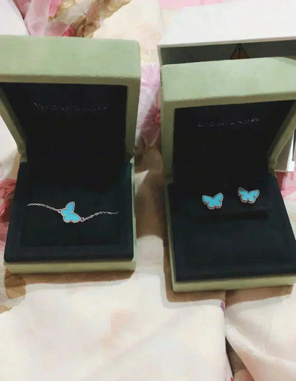 [ECHO ]BUTTERFLY TURQUOISE EARRINGS SILVER