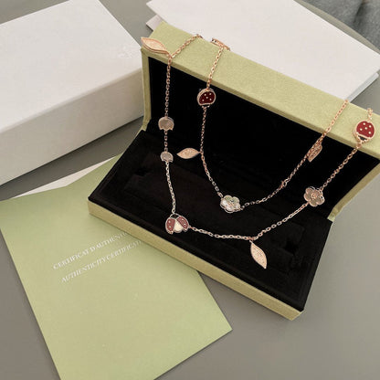 [ECHO ]LUCKY SPRING 15 MOTIFS ROSE GOLD NECKLACE