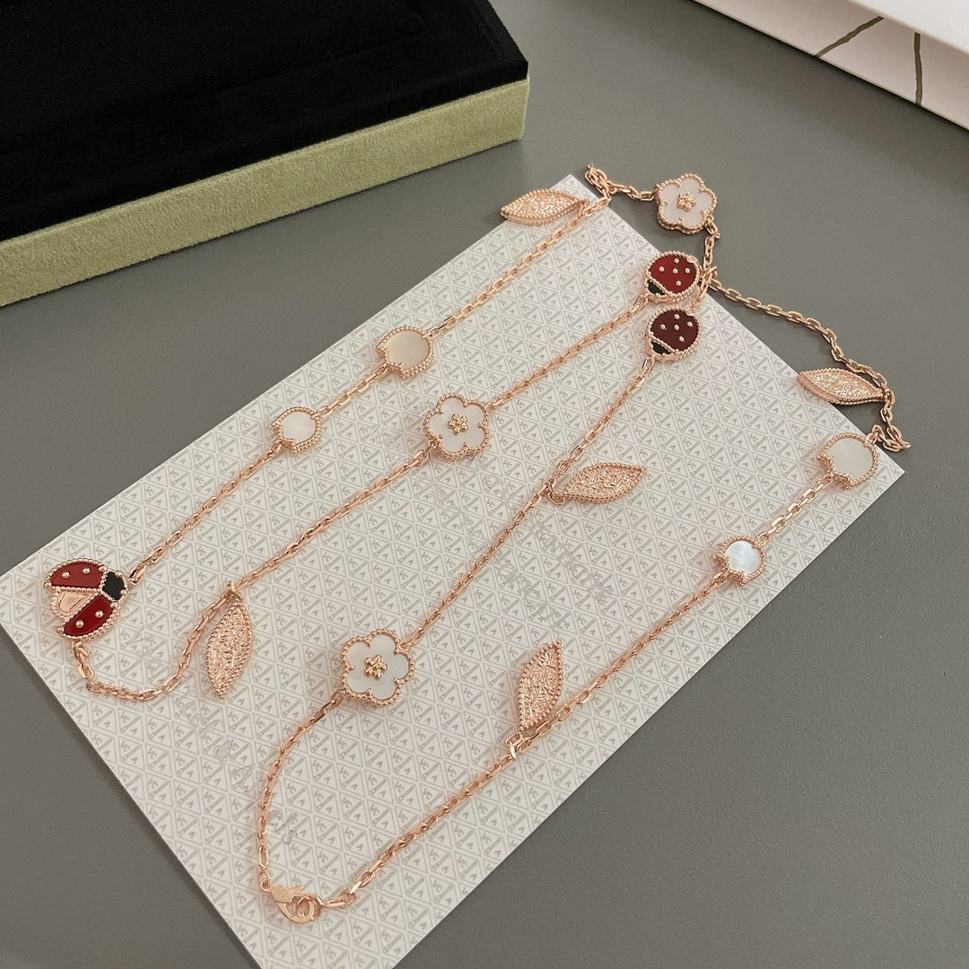 [ECHO ]LUCKY SPRING 15 MOTIFS ROSE GOLD NECKLACE