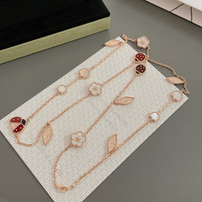 [ECHO ]LUCKY SPRING 15 MOTIFS ROSE GOLD NECKLACE