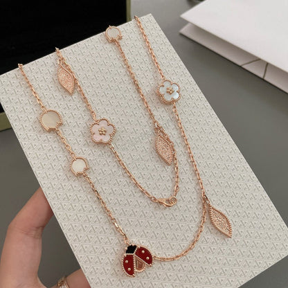 [ECHO ]LUCKY SPRING 15 MOTIFS ROSE GOLD NECKLACE