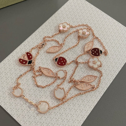 [ECHO ]LUCKY SPRING 15 MOTIFS ROSE GOLD NECKLACE
