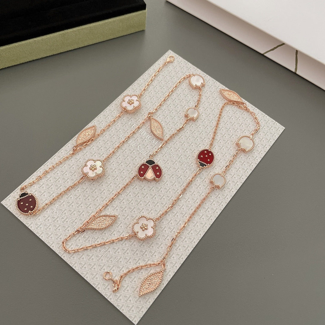 [ECHO ]LUCKY SPRING 15 MOTIFS ROSE GOLD NECKLACE