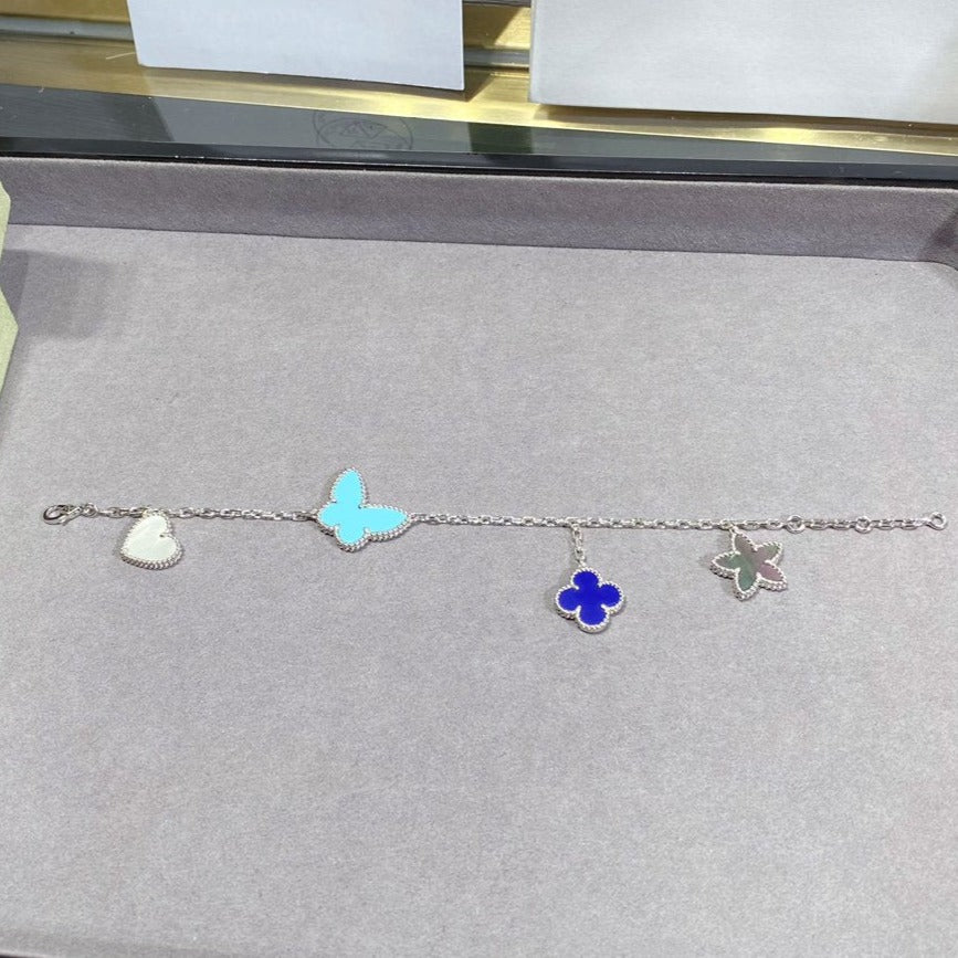 [ECHO ]LUCKY SPRING SILVER BRACELET 4 MOTIF