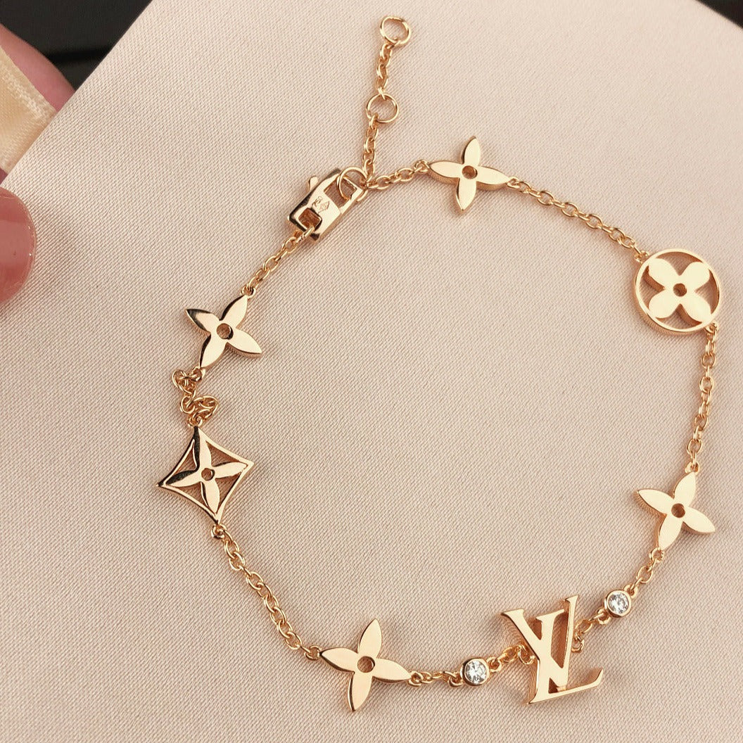 [ECHO ]STAR AND SUN 7 MOTIFS GOLD BRACELET