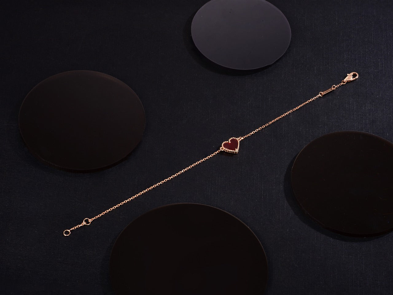 [ECHO ]HEART CARNELIAN PINK GOLD BRACELET