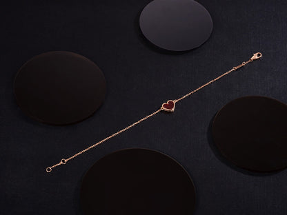 [ECHO ]HEART CARNELIAN PINK GOLD BRACELET
