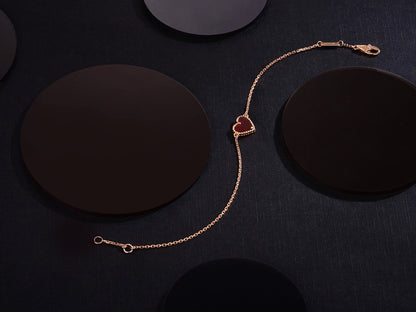 [ECHO ]HEART CARNELIAN PINK GOLD BRACELET