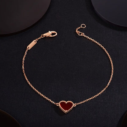 [ECHO ]HEART CARNELIAN PINK GOLD BRACELET