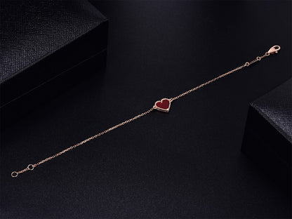 [ECHO ]HEART CARNELIAN PINK GOLD BRACELET