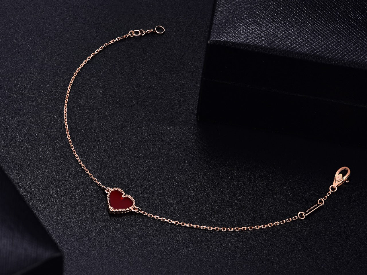 [ECHO ]HEART CARNELIAN PINK GOLD BRACELET