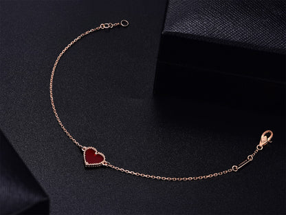 [ECHO ]HEART CARNELIAN PINK GOLD BRACELET