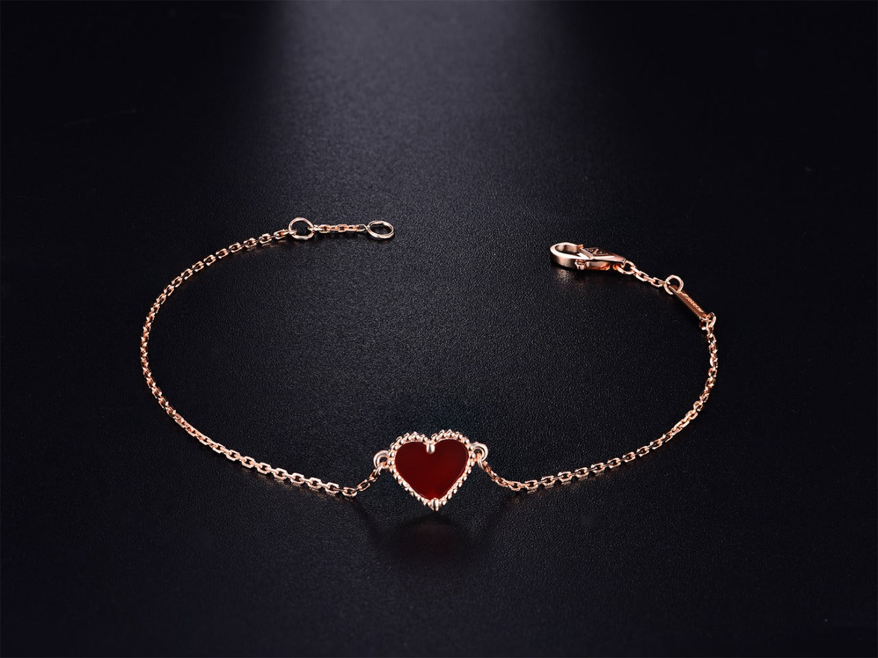 [ECHO ]HEART CARNELIAN PINK GOLD BRACELET