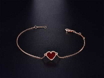 [ECHO ]HEART CARNELIAN PINK GOLD BRACELET