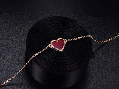 [ECHO ]HEART CARNELIAN PINK GOLD BRACELET
