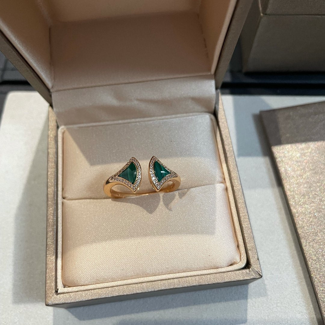 [ECHO ]DREAM MALACHITE DIAMOND OPEN RING