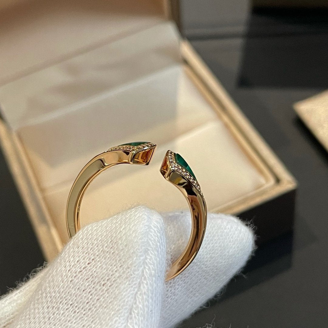 [ECHO ]DREAM MALACHITE DIAMOND OPEN RING