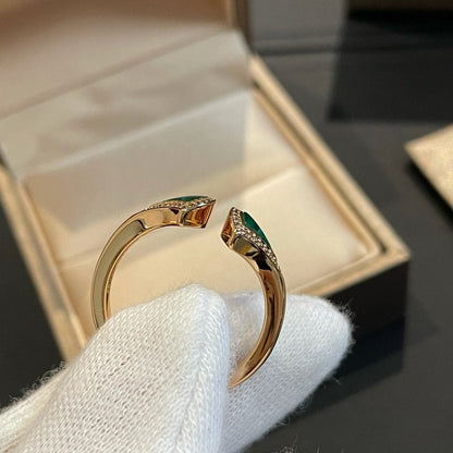 [ECHO ]DREAM MALACHITE DIAMOND OPEN RING