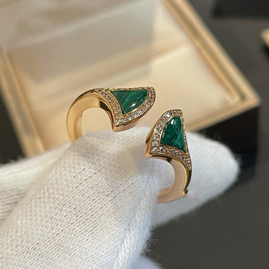 [ECHO ]DREAM MALACHITE DIAMOND OPEN RING