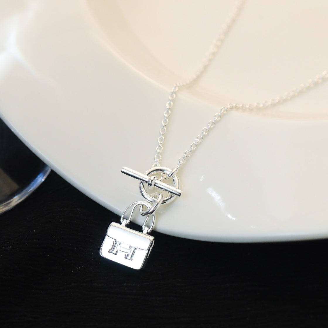 [ECHO ]POP H PEDANT SILVER NECKLACE